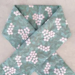 【ミモザ】ミントグリーン・刺繍半衿サイズのハギレ