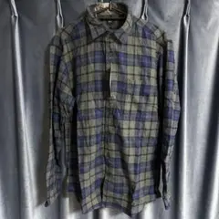 UNIQLO フランネルチェックシャツ L 長袖 ダークグレー ネルシャツのサムネイル