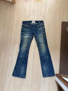 LOLITA JEANS デニムパンツ 刺繍 ネイティブ柄 フレア　Y2K 平成のサムネイル