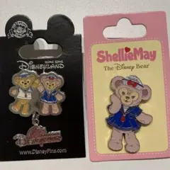 ディズニー 香港 ダッフィー シェリーメイ ピンバッジ 2個セット