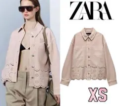 新品 ZARA 刺繍 エンブロイダリー シャツ ジャケット XS 今季完売品！