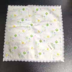 【未使用】U.P renoma ハンカチ クローバー 刺繍 レースのサムネイル