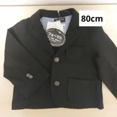 80cm 未使用 フォーマル ジャケット ストレッチ カットソー素材 黒
