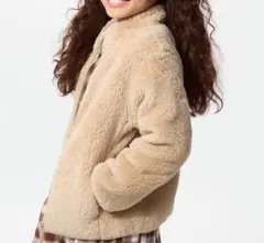 UNIQLOフリースジャケット ベージュ 130cm