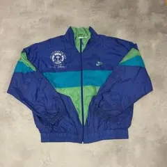 90s ナイキ ナイロンジャケット L 青 好配色 Y2K c-boy レア