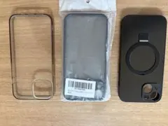 iPhone 14 マグネット式リング付きソフトケース 黒とおまけ２つ