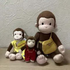 レトロ Curious George ぬいぐるみ 3体セット