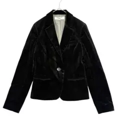ナチュラルビューティーベーシック　ベロアテーラードジャケット　黒　M