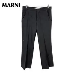【美品】 MARNI ウールパンツ 羊毛 42 ブラック 無地　イタリア製