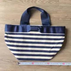 マチしっかり!未使用リボンが可愛いトートバッグ