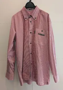 【FIT OUT】長袖シャツ 赤と白のストライプ☆美品