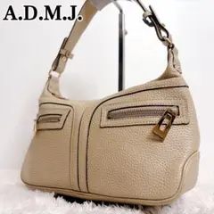 極美品 ADMJ エーディーエムジェイ レザー ハンドバッグ ワンショルダーのサムネイル