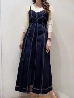 異素材 ロングワンピース