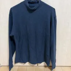 ネイビー ハイネック 長袖Tシャツ L