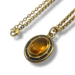 極美品 Burberrys バーバリーズ ネックレス カラーストーン オレンジ