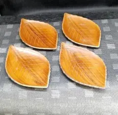 ☆83、葉っぱ　菓子皿　銘々皿　4枚セット