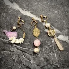 3set♡左右非対称イヤリング