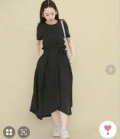 ユナイテッドアローズ B&Y ベルト付2WAYカットソーマキシワンピース 黒