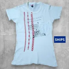 【claret】シップス SHIPS グラフィック 半袖 Tシャツ ホワイト
