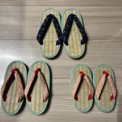 キッズ草履 3足セット ネイビー・ピンク　20cm 18cm 16cm
