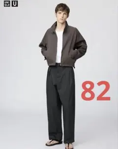 【新品・タグ付き】ユニクロU ワイドタックパンツ ブラック サイズ82のサムネイル