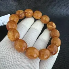 高品質天然ハニーアンバー琥珀のブレスレットAB1039