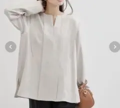 LE CERCLE par rope' ライトグレー長袖ブラウス