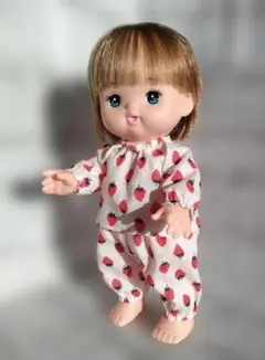 メルちゃん用パジャマ　いちご生成り