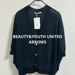 新品♡ビューティ＆ユース❤️Vネック カーディガン❤️ショート ブラック　シアー