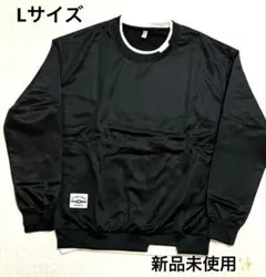 新品✨メンズ トレーナー ブラック 重ね着風 シンプル　裏起毛 Lサイズのサムネイル