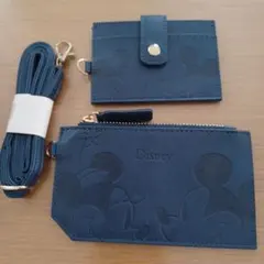 Disney ミッキーマウス コインケースとガード入れ　ネイビー　2点セット新品