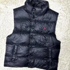 ◎人気 ポロラルフローレン ロゴ 肉厚 ダウンベスト y2k 黒 ブラック M