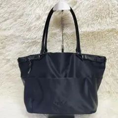 アニエスベーボヤージュ トートバッグ ナイロン チャーム付き A4収納可 黒色