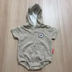CONVERSE フード付きロンパース ベージュ
