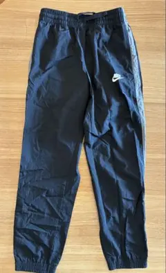 【美品】adidas ナイロンパンツ ジュニア150-160 黒 グレーライン