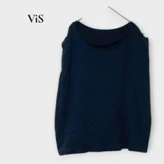 ヴィス ViS フレンチスリーブ カットソー ブラック F シンプル 無地