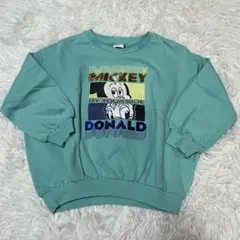 新品 ディズニー ミッキー ドナルドダック スパンコール 110cm キッズ