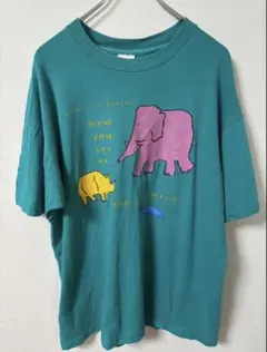 90s カナダ製 ビンテージ アニマル BODY SHOP Tシャツ 企業物