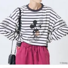 フリークスストア　ミッキーマウス　別注ボーダーロンT ブラックボーダー　長袖