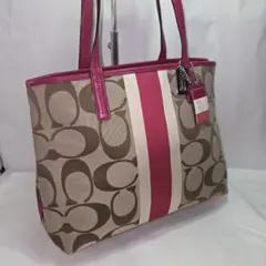 【超美品】コーチ　COACH ショルダーバッグ ベージュ/ピンク