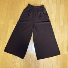 GLOBAL WORK ワイドパンツ ゴムウエスト ブラウン