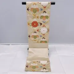 美品 西陣 酒井守謹製 六通柄袋帯 蜀江花文 金糸 証紙付き 正絹 成人式