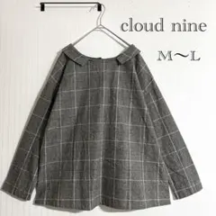 ✧̣̥̇【新品】cloudnine ブラウス グレンチェックシャツ 麻綿混 起毛