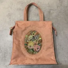 未使用級✨シンクビー　トートバッグ 花柄 刺繍 ビーズ ピンク　ハンドバッグのサムネイル