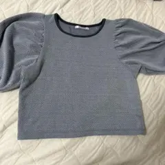 パフスリーブ 半袖カットソー グレー系のサムネイル