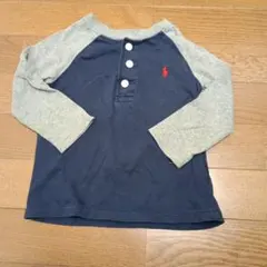 ポロ・ラルフ・ローレン 長袖Tシャツ ネイビー/グレー 24M