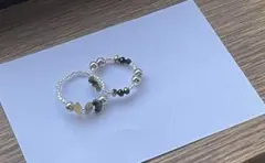 【ハンドメイド】ビーズリング2個セット
