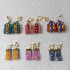 ハンドメイド ニャンドゥティ イヤリング 6点セット
