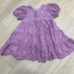 レース刺繍 ワンピース Vネック 90cm