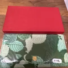 和柄 がま口 二つ折り財布 紫陽花 アジサイ 緑 グリーン 箱付 - メルカリ